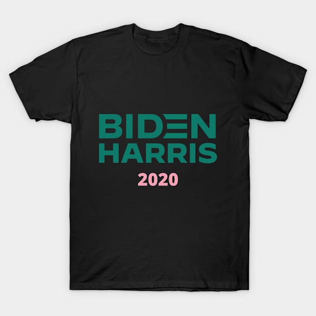 Biden Harris 2020 Pink Green T-Shirt by ShopFreeThePeople